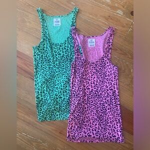 (2) Pink by Victoria’s Secret animal print tank tops